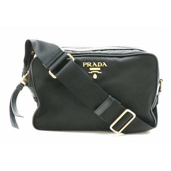 Prada Bag Leather Nero Shoulder Black Nylon - Picture 2 of 8